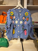 Load image into Gallery viewer, Florence popcorn Hand stitched Floral Cardigan