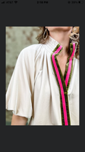 Load image into Gallery viewer, Pheobe Cream Velevetine Top with Stripe Accent