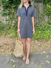Load image into Gallery viewer, Bailey Navy with White Stripe Short Sleeve Dress