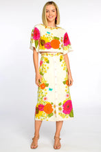 Load image into Gallery viewer, Frannie Wildflower Ivory A Line Button Front Skirt