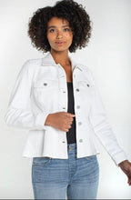 Load image into Gallery viewer, Trucker Denim Peplum Jean Jacket