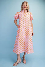 Load image into Gallery viewer, Glenda Patterned Dress with puff Sleeves