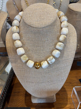 Load image into Gallery viewer, Boxie Big Square Chunky 16" Necklaces with Round Gold bead and 2" extender