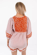 Load image into Gallery viewer, Jess Burnt orange and white Striped Embroidered Top