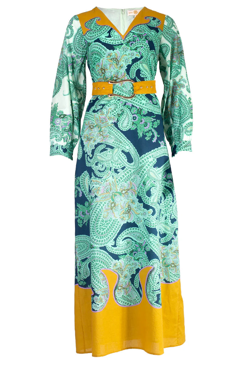 Lia Maxi Dress in Aqua Paisley Print – Christy M Boutique 6700 Snider Plaza  Dallas TX 75205