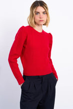 Load image into Gallery viewer, Loretta Crew Neck Sweater with Slight Balloon Long Sleeve