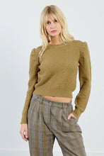 Load image into Gallery viewer, Loretta Crew Neck Sweater with Slight Balloon Long Sleeve