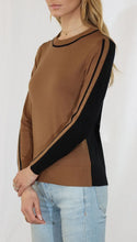 Load image into Gallery viewer, Mahogany Brown and Black Color Block Sweater