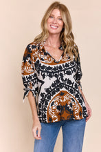 Load image into Gallery viewer, Best Selling Eloise Top with Ruffle Neck and 3/4 Sleeves