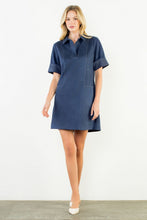 Load image into Gallery viewer, Amelia Solid Suede Dress With White Trim
