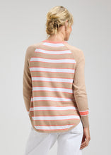 Load image into Gallery viewer, Denny Camel with White Daisies Sweater with Orange Accents