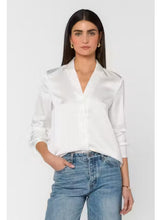 Load image into Gallery viewer, Kensley long sleeve, button front satin blouse in 3 colors