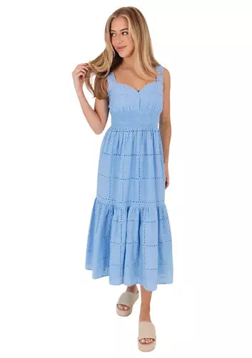 Presley Midi Light Blue eyelet Dress – Christy M Boutique 6700 Snider Plaza  Dallas TX 75205