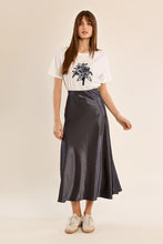 Load image into Gallery viewer, Sammy Satin High-Waisted Skirt in Chocolate & Gunmetal