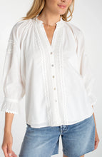 Load image into Gallery viewer, Stevie V neck button down top with rick rack detail