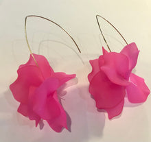 Load image into Gallery viewer, Bloom Petal Earrings in Green or In Pink
