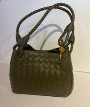 Load image into Gallery viewer, Waverly handbags with Woven Detail with Short Handle and crossbody Strap included

