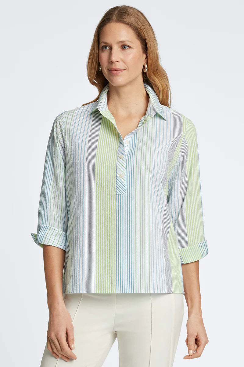 Therese Seersucker Stripe Popover shirt