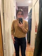 Load image into Gallery viewer, Blaine Camel Fleece-like Mock Turtle Neck with Button Back Top
