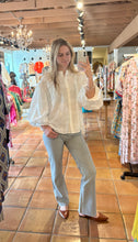 Load image into Gallery viewer, Nora White eyelet lace bubble sleeve blouse
