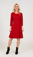 Load image into Gallery viewer, Kaylee Fit and Flair dress in Solid Black or Red
