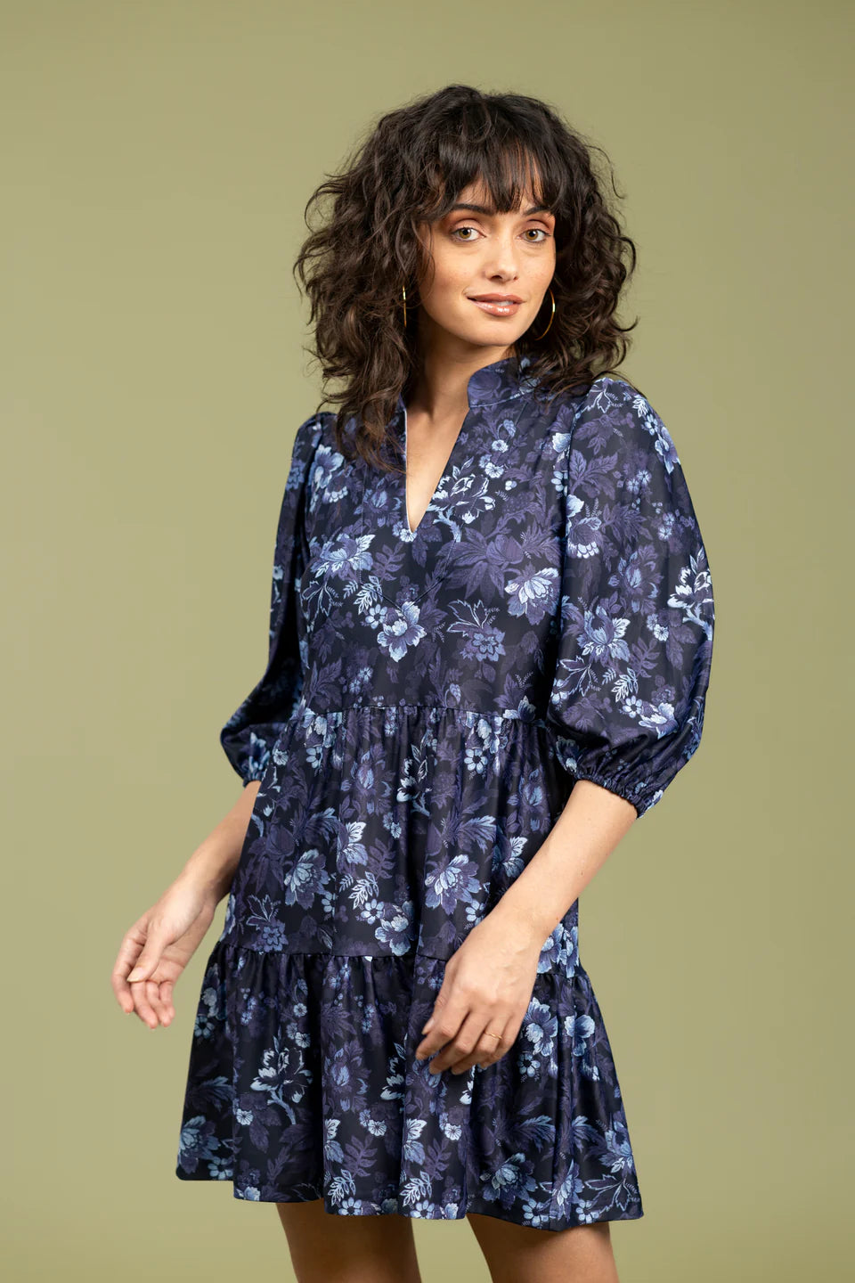 Tory Royal Rose Tiered Dress