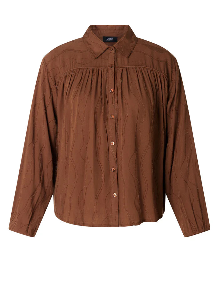 Dominella Brown Button up Blouse