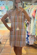 Load image into Gallery viewer, Heather Short Sleeve Plaid Khaki Dress
