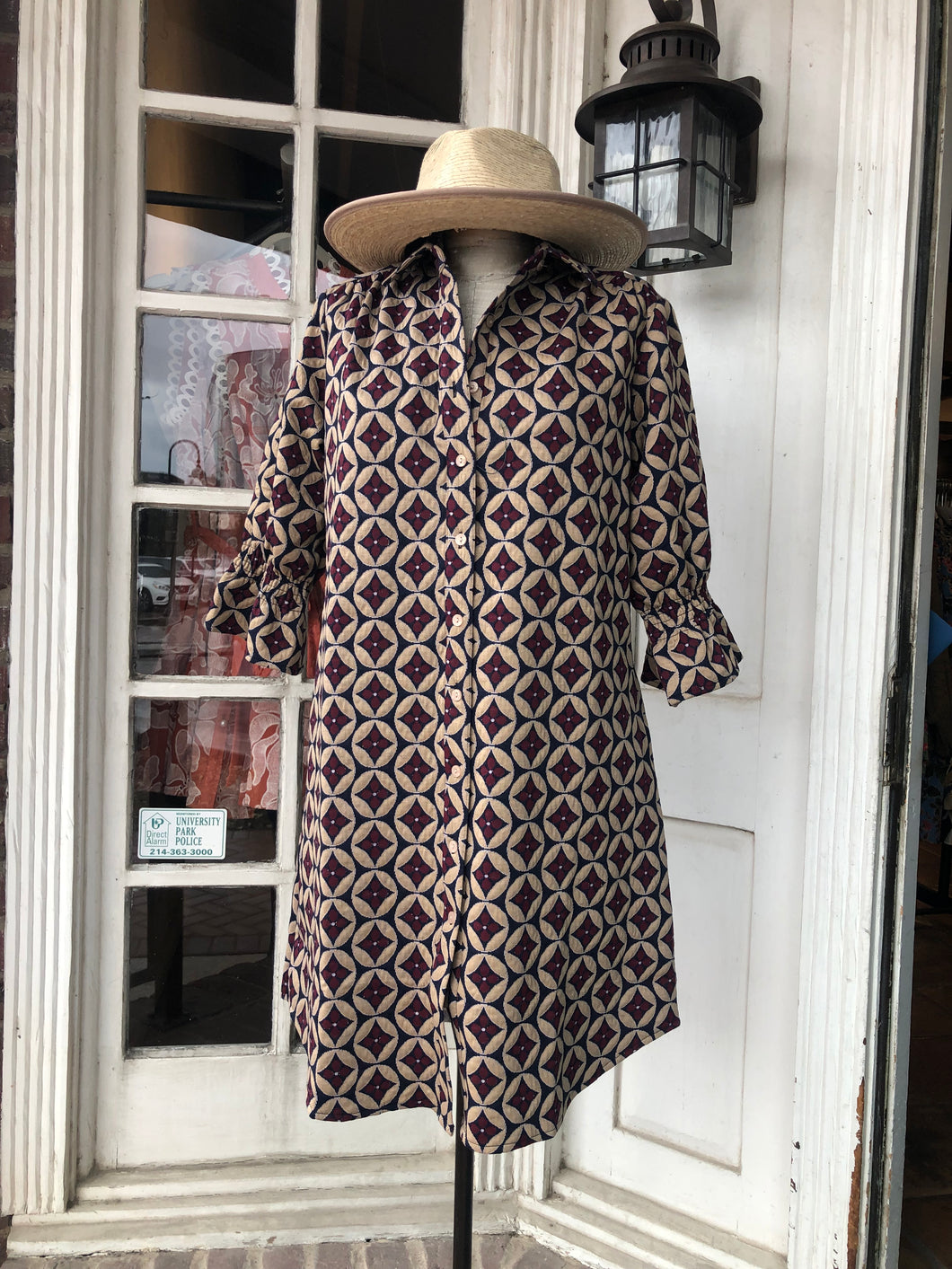 Bernie Geo Button down Patterned Dress