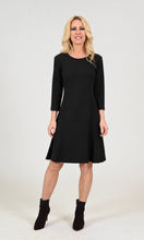 Load image into Gallery viewer, Kaylee Fit and Flair dress in Solid Black or Red
