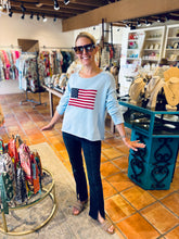 Load image into Gallery viewer, BoxyFlag Sweater in Light Blue
