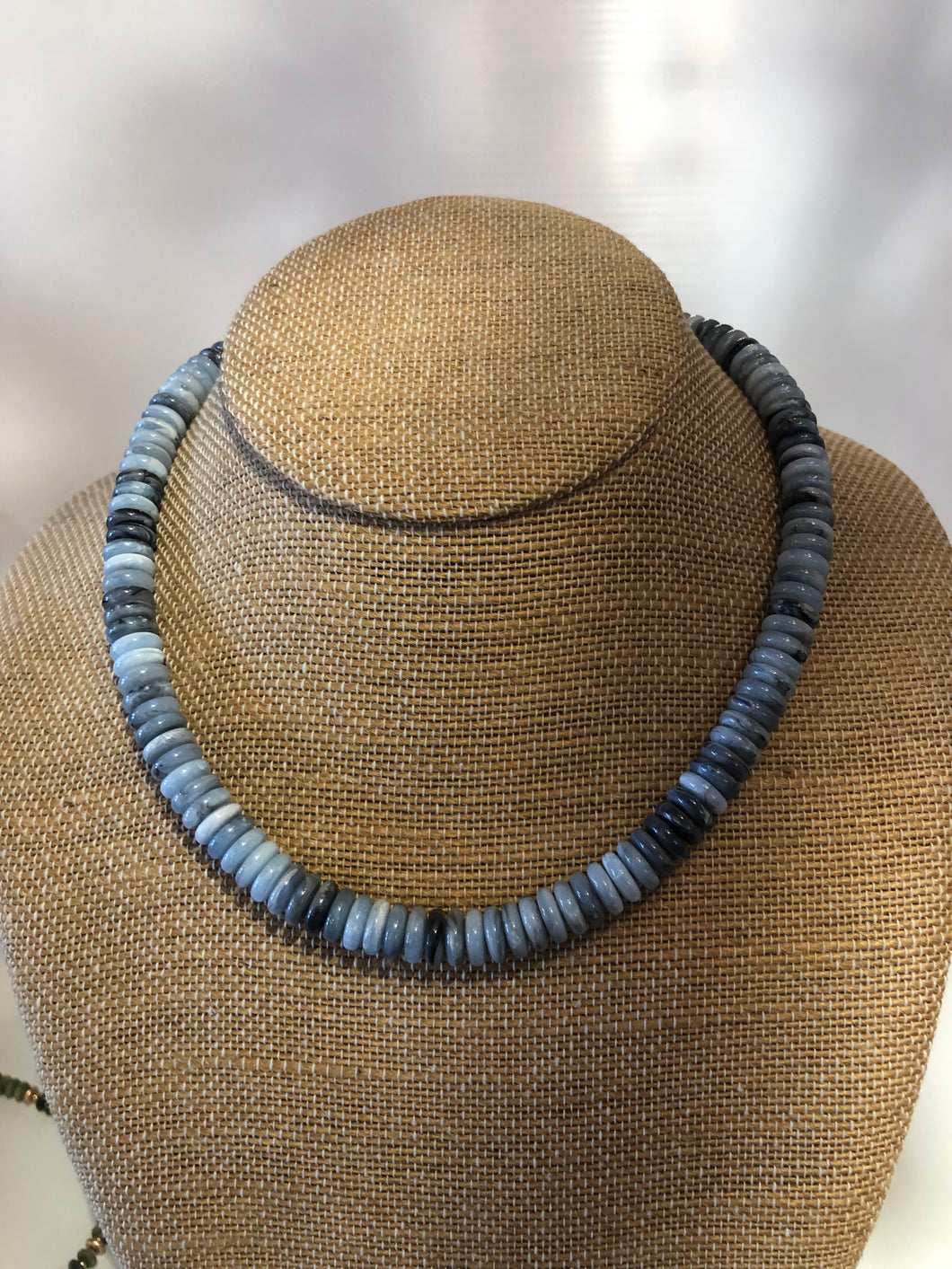 Skylar Light Blue and Grey Beaded 16