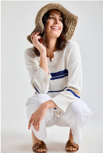 Load image into Gallery viewer, The Cape Navy and White Striped Crew Neck Sweater
