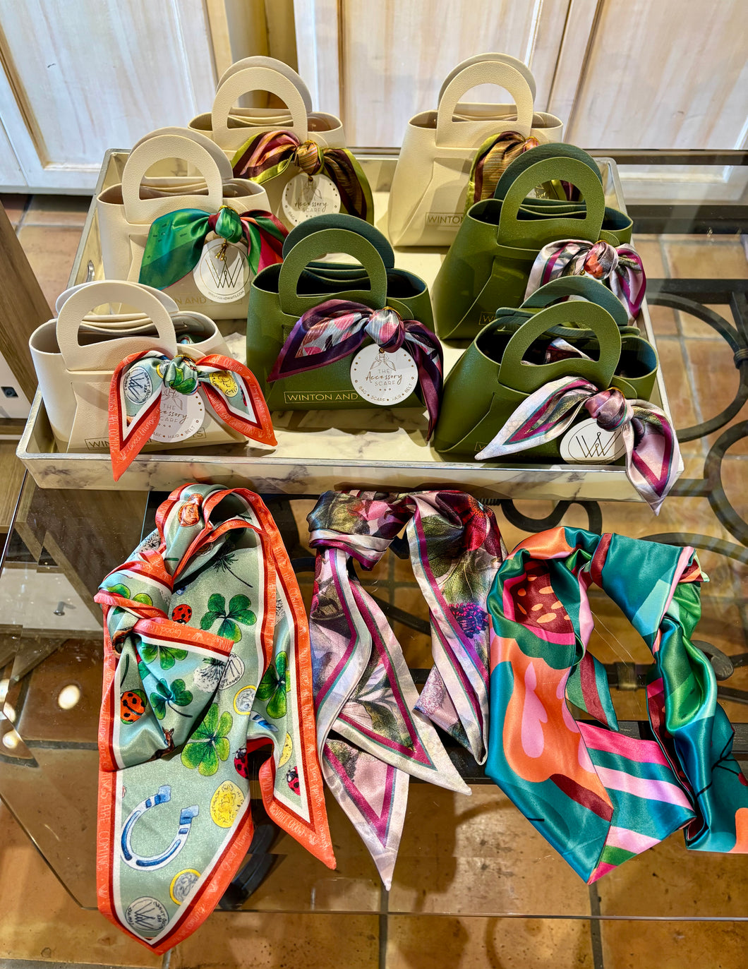 Amber Large scarf on purse