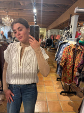 Load image into Gallery viewer, Carlie cap sleeve sweater with zip Neck
