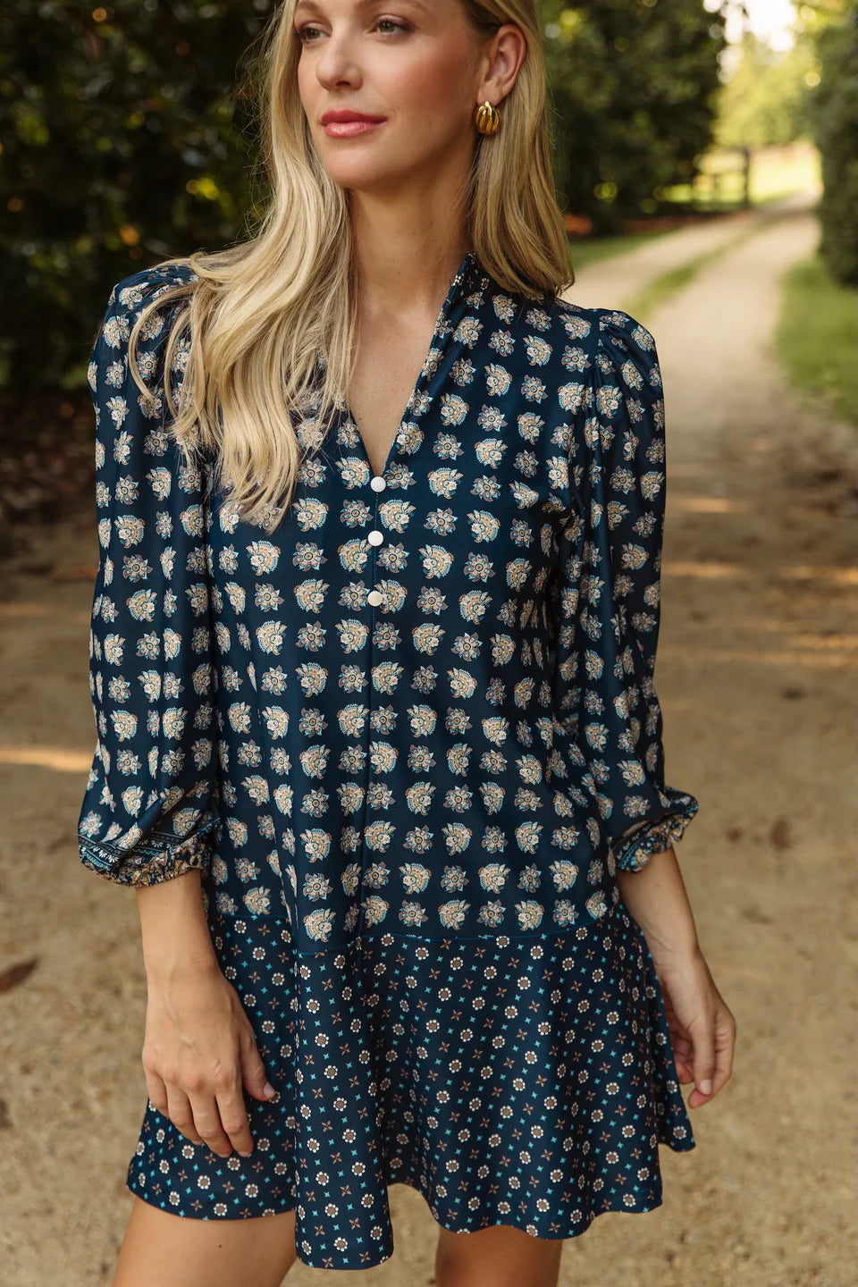 Hazel Flora Paisley Navy Dress