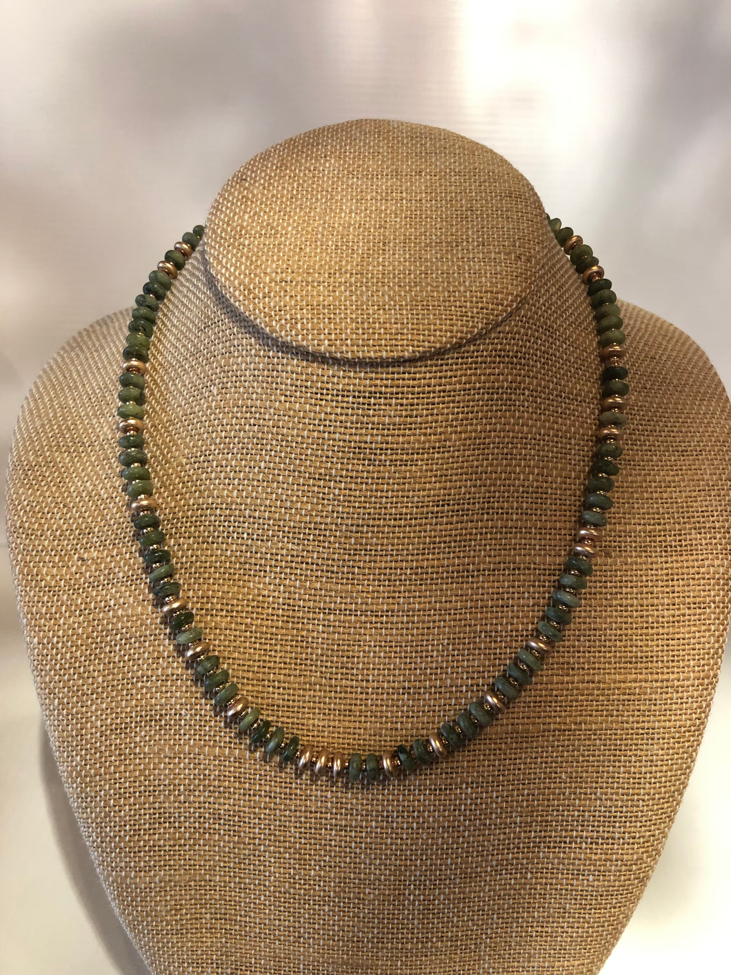 Verde Gold and Green Beaded Necklace