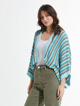 Load image into Gallery viewer, Ziggy open Weave Multi Knit Shrug in grey or Aqua
