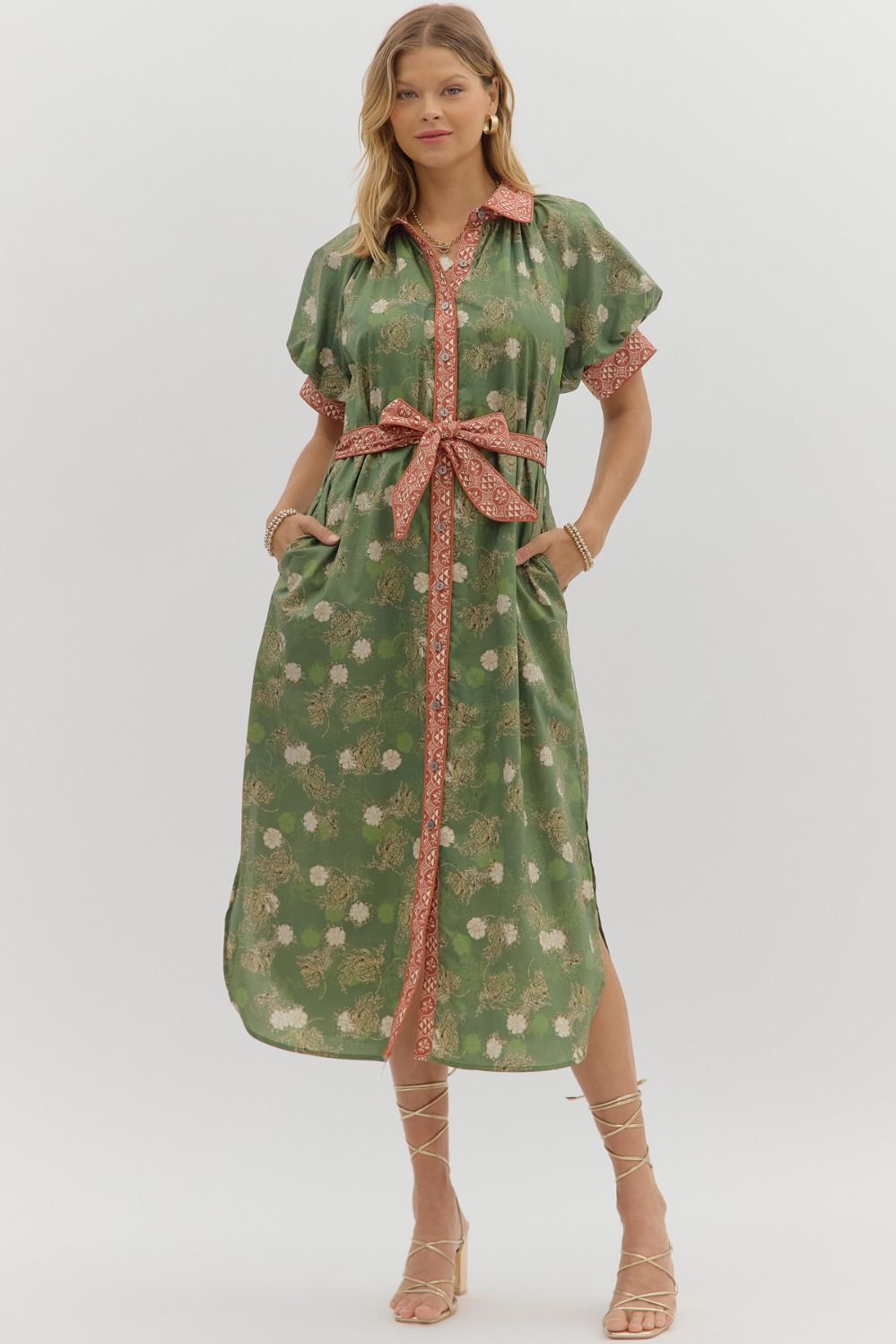 Bailey long belted dress