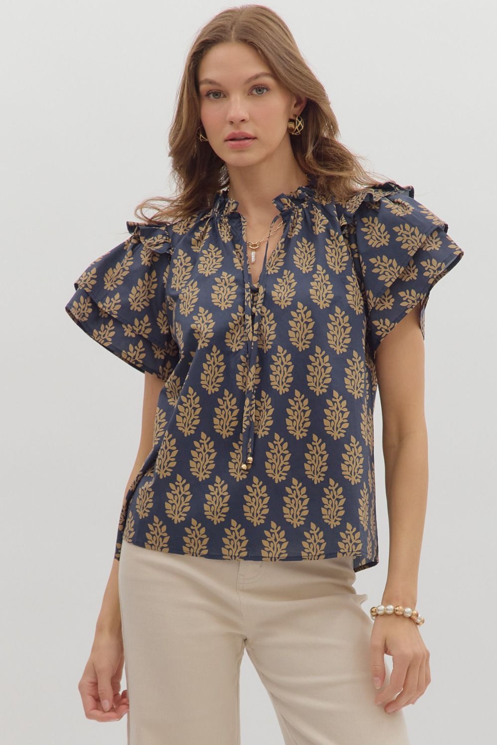 Blaire puff-sleeve top