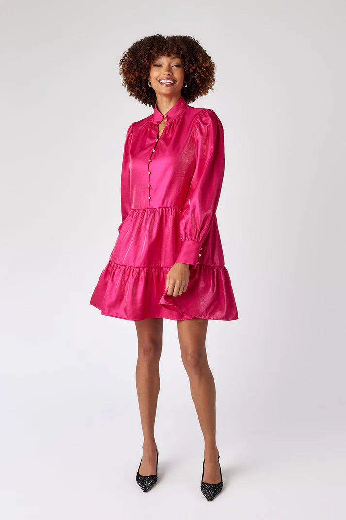 Blaise Pink Punch Tiered Dress