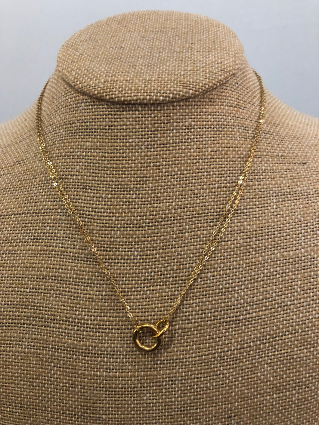 Rolo Connecting Circles on Double Stainless Steal Gold Chain