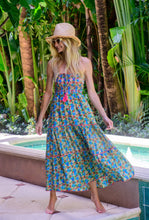 Load image into Gallery viewer, Cleo Convertible Dress or Skirt in Soft Blue Cottage Gardern Print
