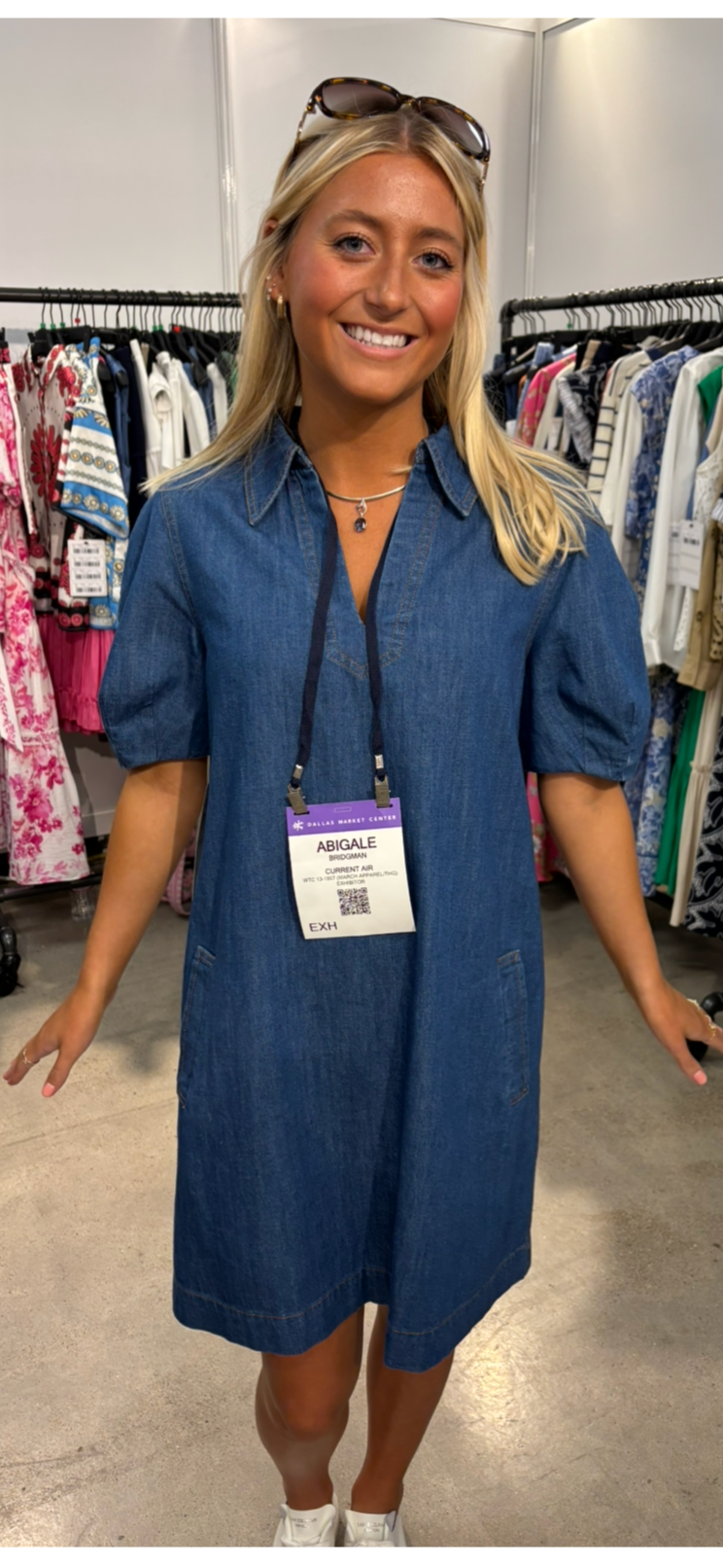 Denny Denim shift dress with pockets