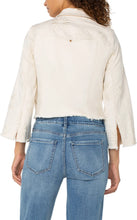 Load image into Gallery viewer, Dandy Daisy Ecru Embroidered Jean Jacket with Frayed hem
