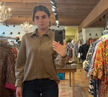 Load image into Gallery viewer, Clemence faux Suede Button Down Top
