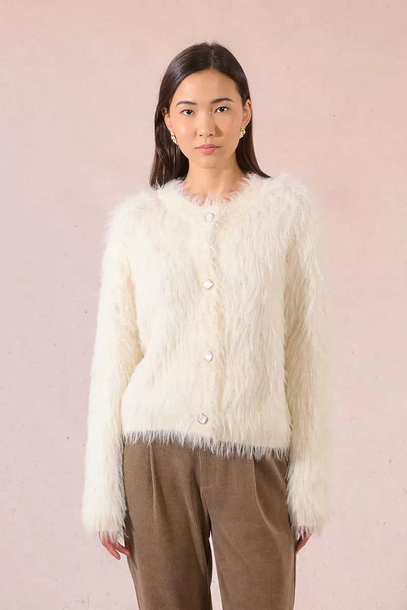 Felicia off white Fur like Sweater