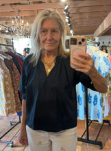 Load image into Gallery viewer, Cici Ruffle V Neck top with 3/4 Sleeve (Top Seller back in stock mid Sept!!)
