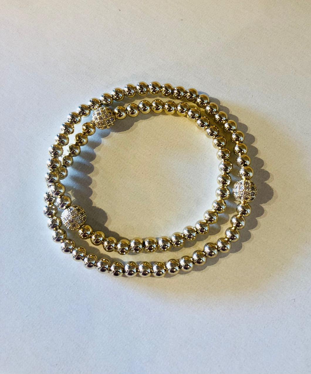 Brady Gold bead wrap Bracelet with CZ Beads