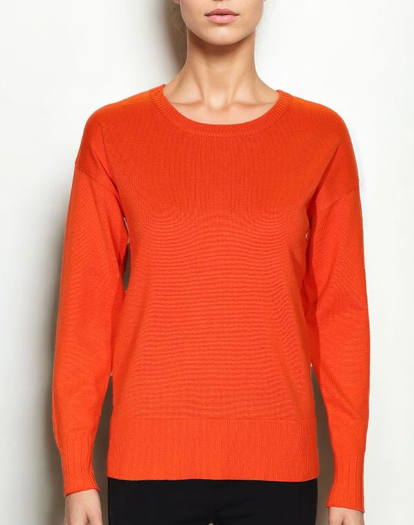 Tomboy Crew Neck Sweater with High Low Shirt tail